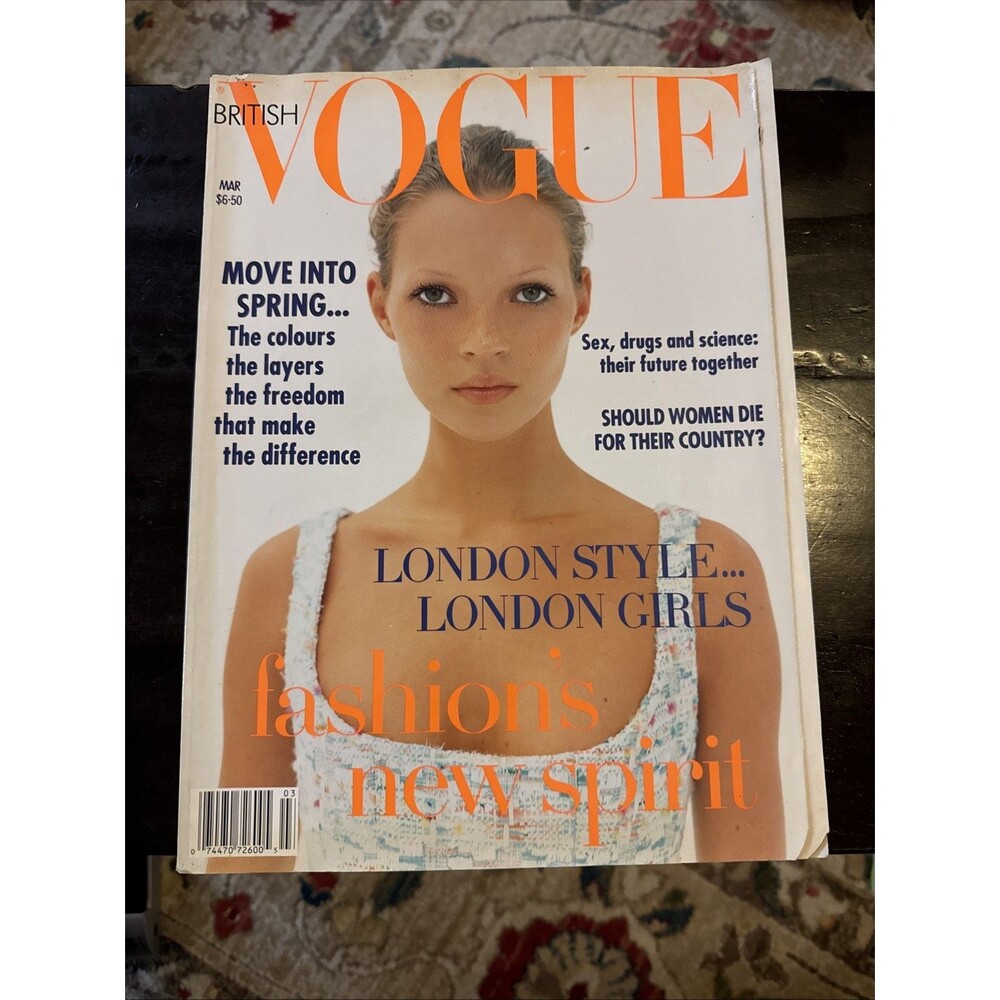 KATE MOSS 1st Vogue magazine CORINNE DAY March 1993 Galliano ROSEMARY FERGUSON